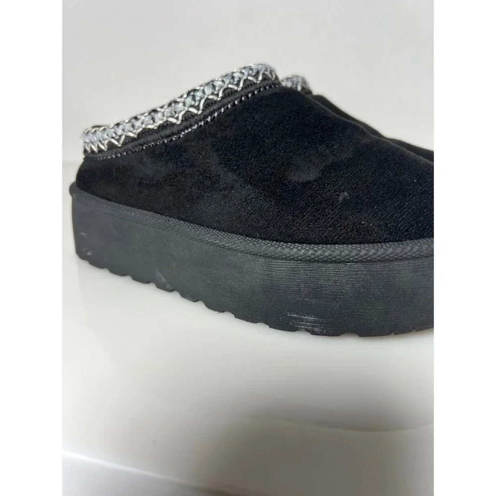 Olivia & Kate Stormy Platform Slipper Mules 13 Black Kids Cozy Faux Suede
